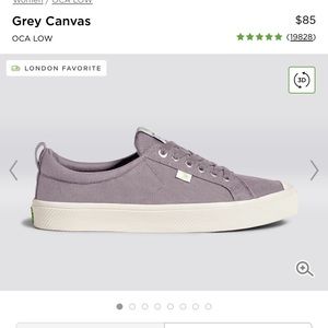 NIB CARIUMA OCA Low Mystic Gray canvas lace up show. Box is rough shoes perfect